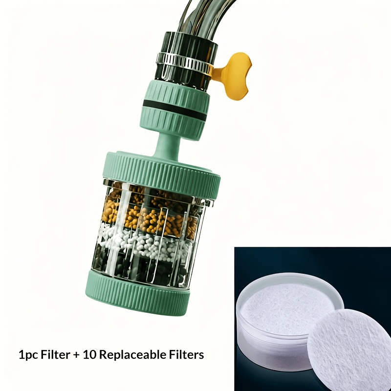 TEMU 11pcs Six-stage Filter Faucet Water Purifier Set: 1 Filter Head + 10 , High-pressure Water-saving Aerator, 360° Rotatable Kitchen And Bathroom