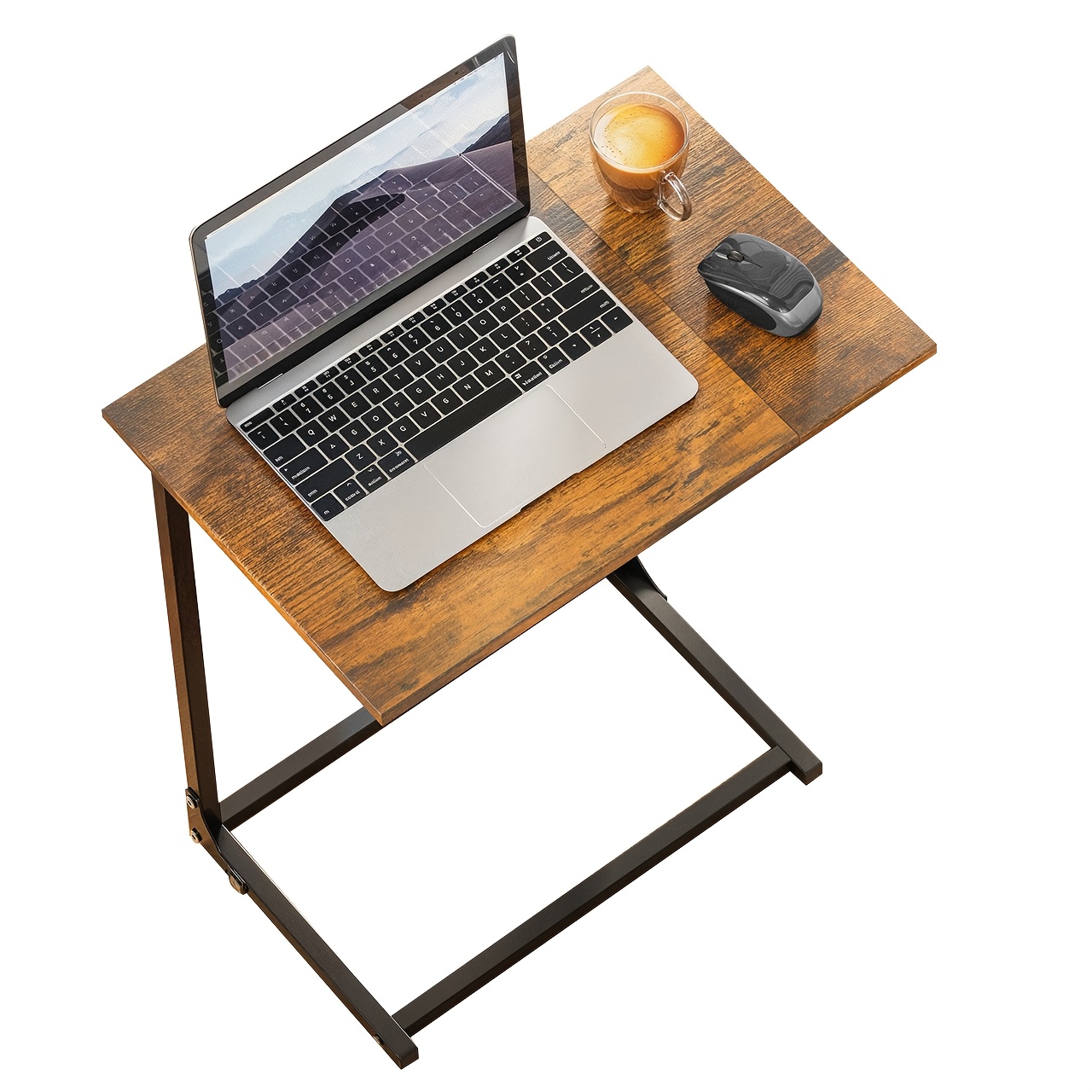 TEMU 27" Modern End Table With Metal Frame & Partitioned Top - Sturdy, Space-saving Design For To Coffee, Snacks | Ideal For Living Room & Lounge Decor