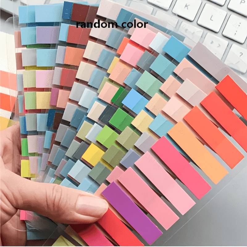 TEMU 400 Sticky Notes, Divided Into 2 Plastic Bookmark Sticker Sheets, Attached To Books As Reminders Or Bookmarks, 2 Books With Random Colors