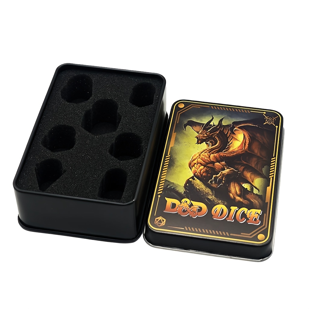 Square Metal Box - Special Packaging Metal Box For Rpg Dice, -piece Set Of Polyhedral Dice