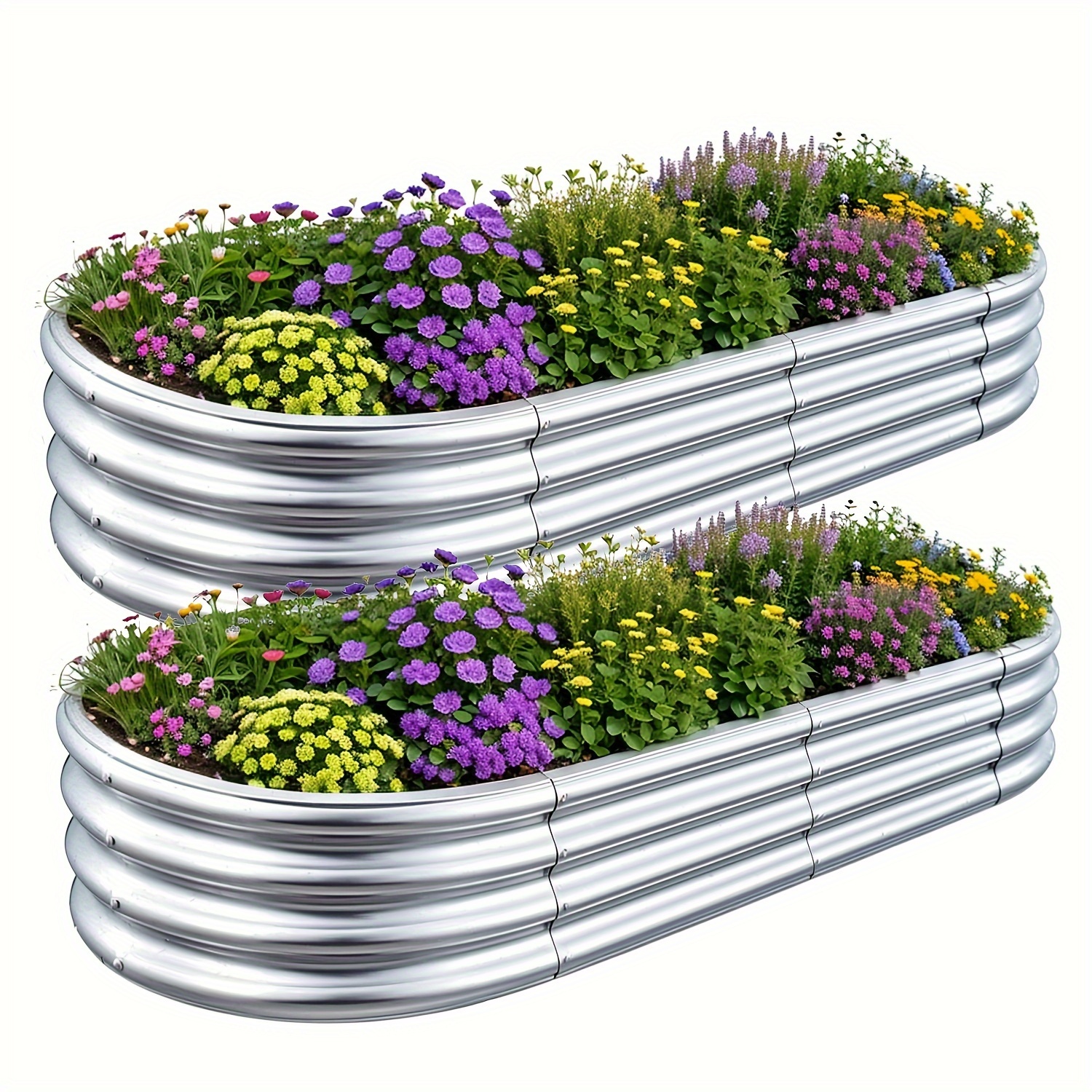 2pack galvanized raised garden bed 6x3x1ft raised garden boxes outdoor garden galvanized planter box stock tank for vegetables planting flowers herb 6x3x1 ft 180 x 90 x 29 cm