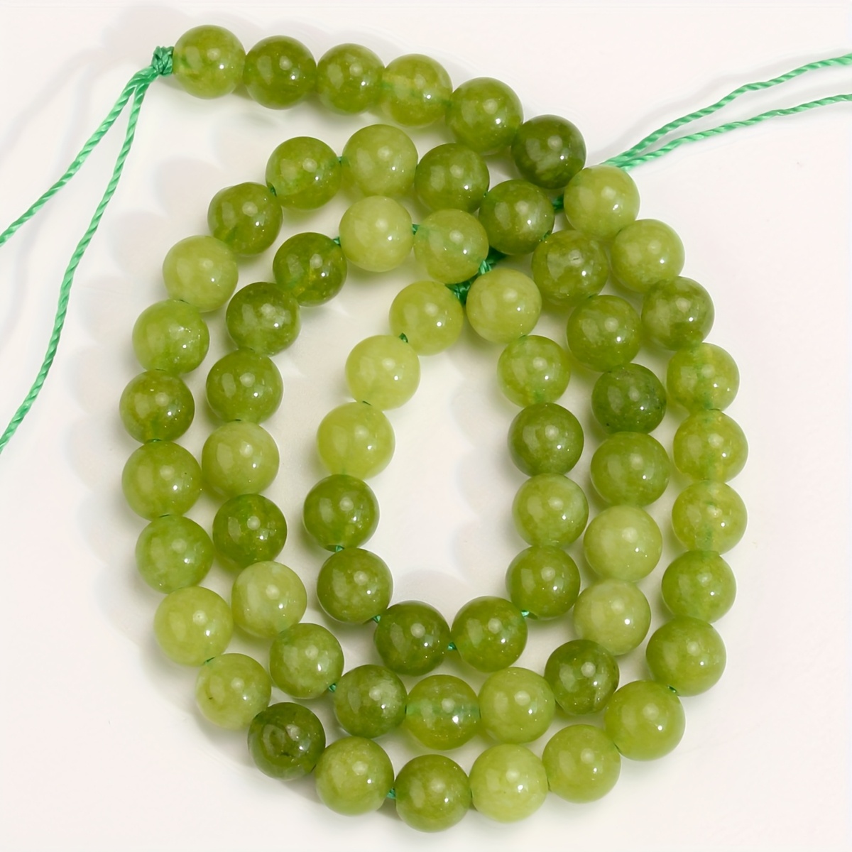 Natural Olive Green Peridot Cracked Crystal Round Loose Spacer Beads 4 6 8 10mm Strand For Jewelry Making Bracelet Necklace