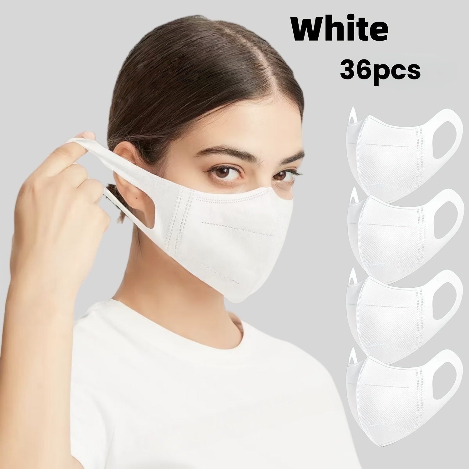 TEMU 36-pack | Breathable Disposable Face Masks | Stylish And Trendy Face Coverings | High-elasticity Wide Ear Loops | Individually Packaged