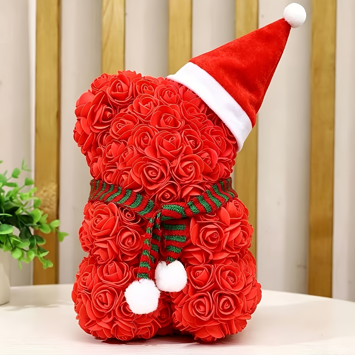 Image of Valentine's Day Gift - Decorative Ornament & New Year Present * Surprise Artificial Flower Bear - For Girlfriend, Mother, , & , , Gift For Father And Mother, Rose Flower