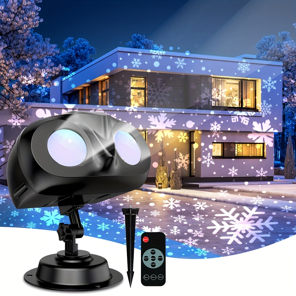 

Upgraded Dual-head Outdoor Snowflake Projector Light, 180 , Large Scale Projection, Best Christmas Light Projector For Outside Yard And House