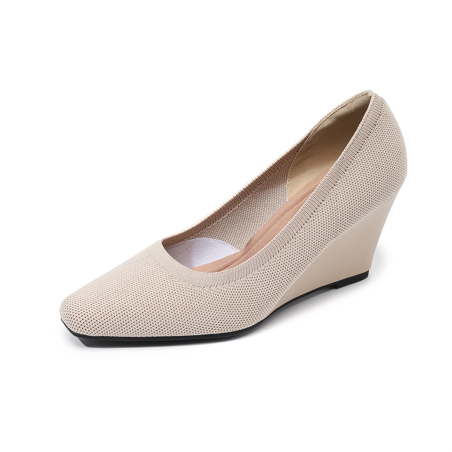 TEMU Women' Toe Knit Wedge - Comfortable High Heel Dress Shoes, Suitable For Parties/dates, Women Shoes Elegant Women Shoes Shoes