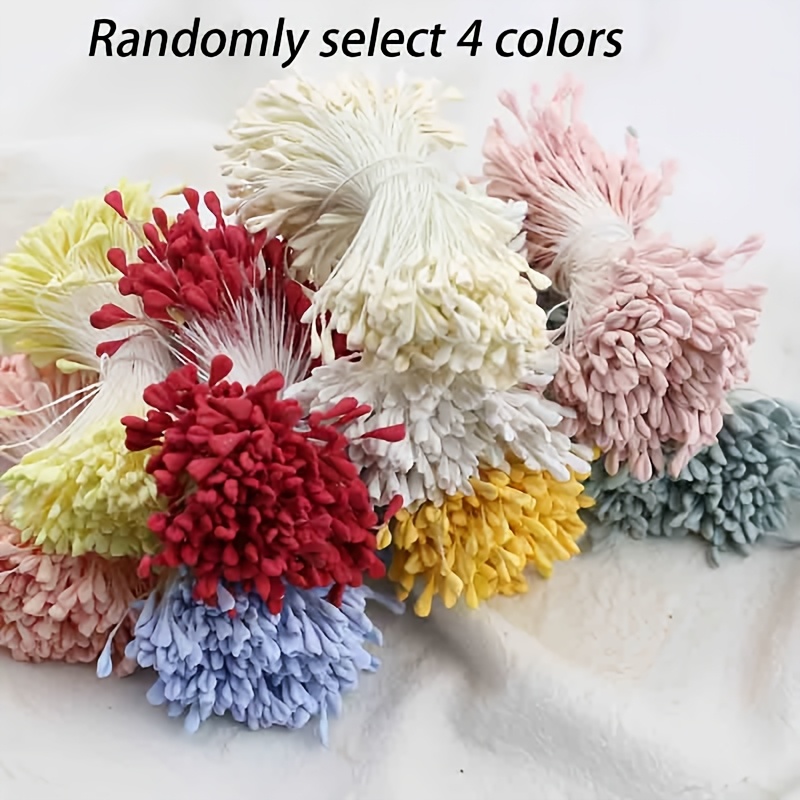 TEMU 650pcs/multiple Colors Of Simulated Matte Malt Flower Center And Flower Accessories, Handmade Diy Simulated Flower , Malt Matte Flower Core