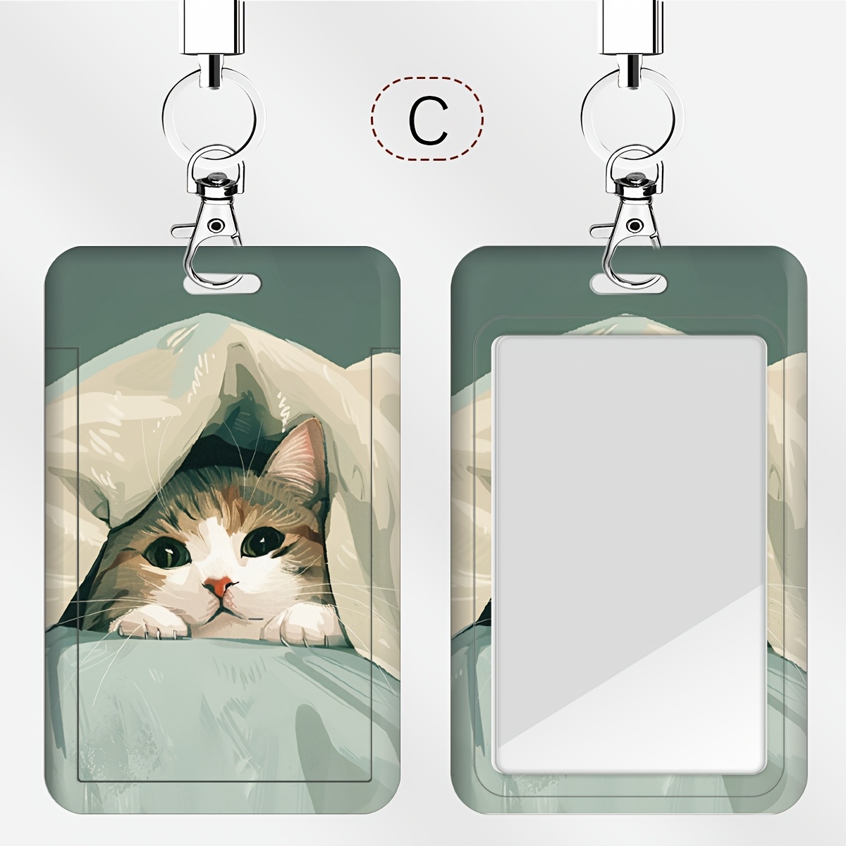 TEMU 2d Of Cat-themed Card Holders For Bus Passes And Student Ids, Designed For Nurses And Doctors, Complete With A Wrist Strap