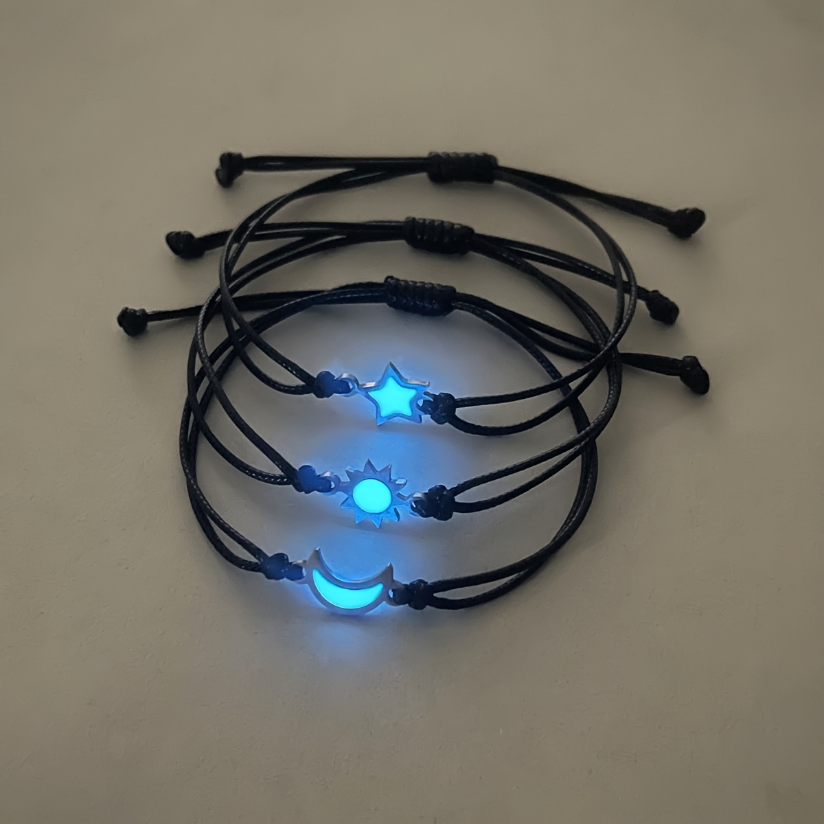3pcs Luminous Sun Star Hand-Woven Bracelet Set