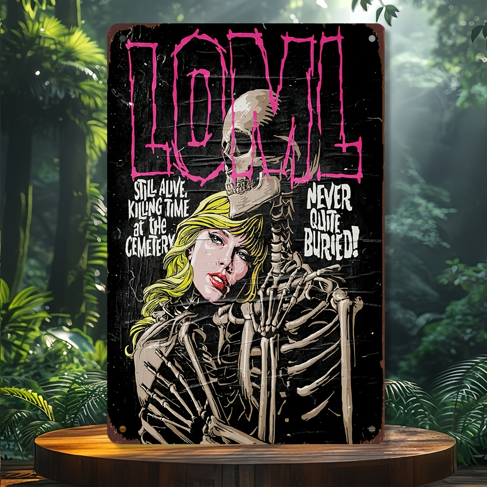 

1pc "lowl" Retro Metal Wall Art Plaque - Comics Singer Design, 12x8 Inches, Easy-to- Sign For Home, Cafe, Bar Decor - & Safe , Metal Wall Art Decor