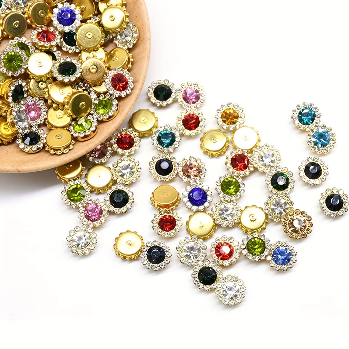 TEMU 100pcs-random Color Rhinestone Clasp, Handmade Accessories, , Clothing Accessories, Colorful Buttons