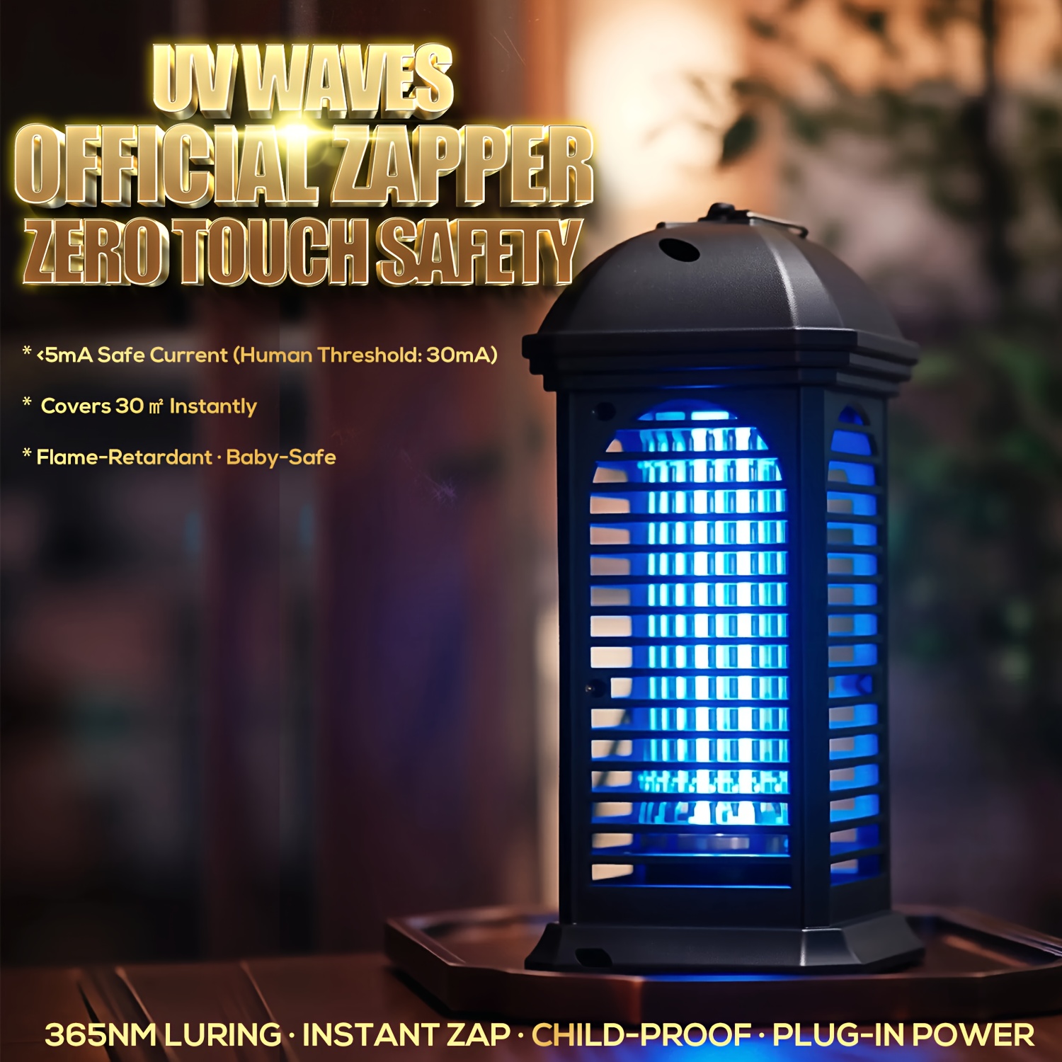 TEMU Indoor And Outdoor Bug Zapper, Portable Zapper, Fly Trap, Trap, Fly Killer For Home, Patio, Kitchen, Backyard, Camping