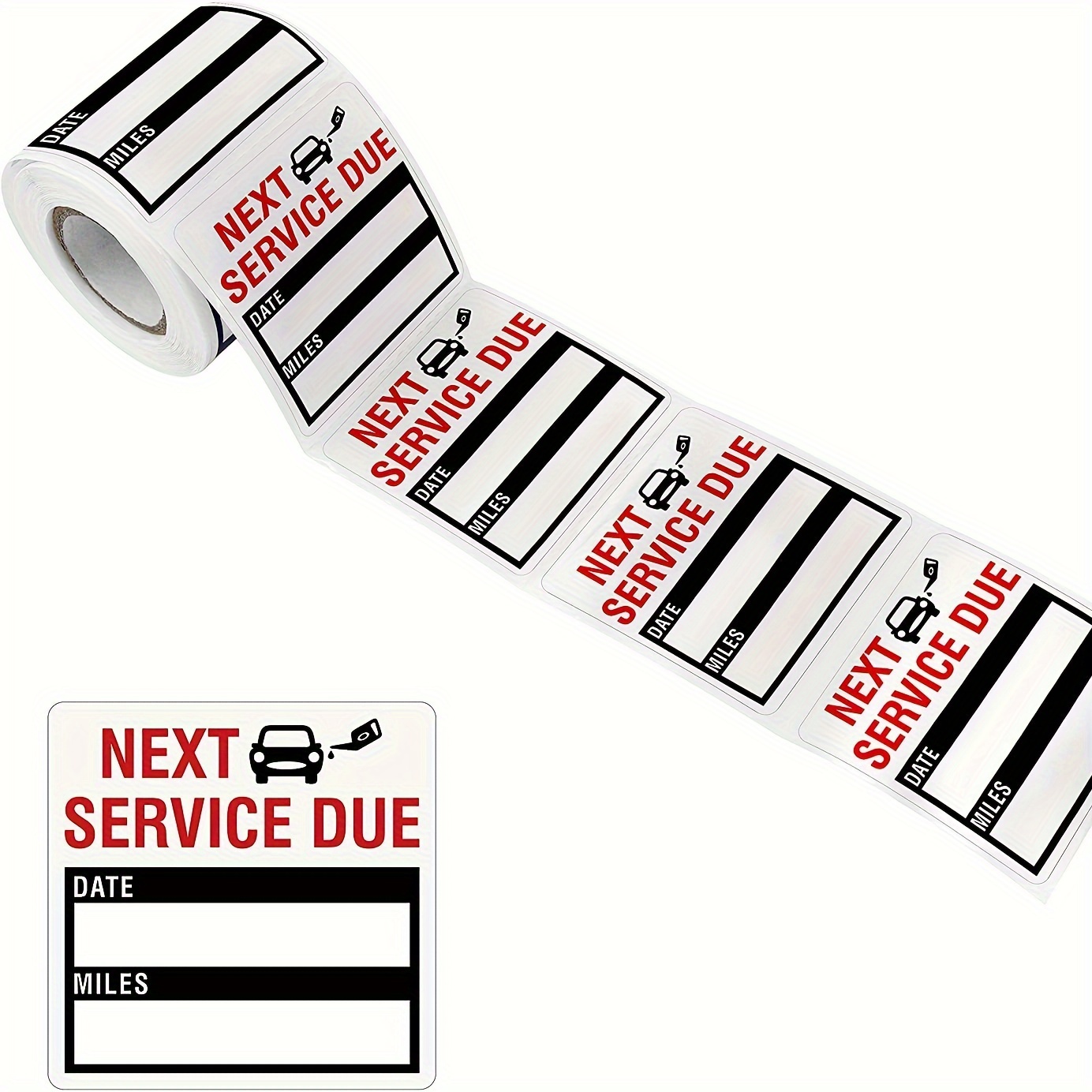 TEMU 150pcs Service Due Reminder Stickers - Oil Change & Auto Maintenance Date/mileage Labels, Removable Waterproof Adhesive, Paper Material Vehicle Service Decals, Christmas Decorations