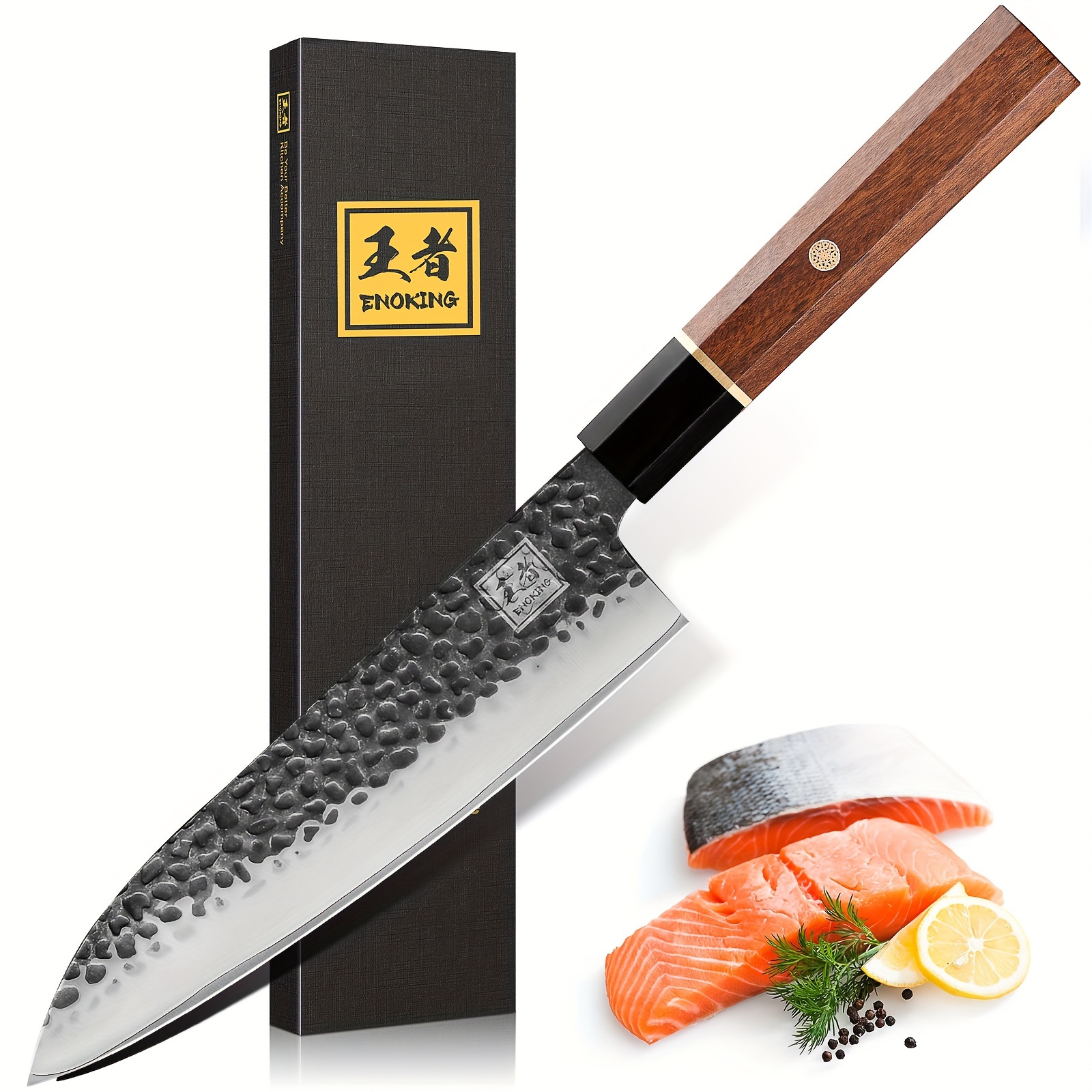 

1pc, Chef Knife, 8 Inch , Hand Forged Japanese Chef Knife, Gyuto Knife, Professional Japanese Knife, 5 Layers 9cr18mov High Carbon Chefs Knife, Meat Sushi Knife, Kitchen Stuff
