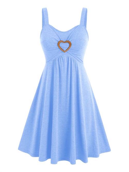 strapless heart shaped detail dress solid color suitable for spring summer fall