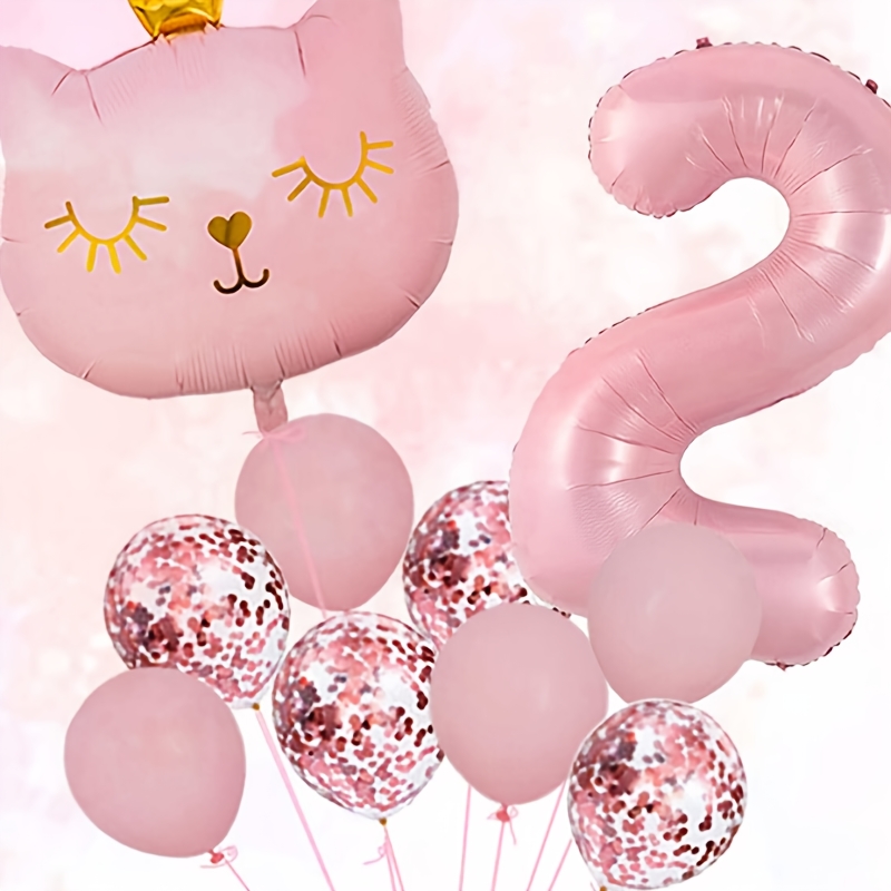 

10pcs Adorable Crown Cat Balloon Set - , Aluminum Film, Birthdays, Valentine's Day, Weddings, Anniversaries & Celebrations, Balloon Set