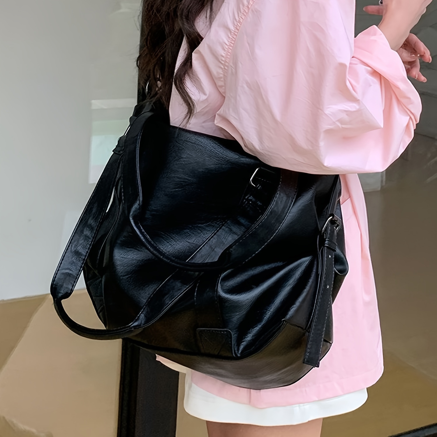 

Sac fourre-tout de mode de couleur unie pour femmes, grand sac de voyage de , sac à bandoulière