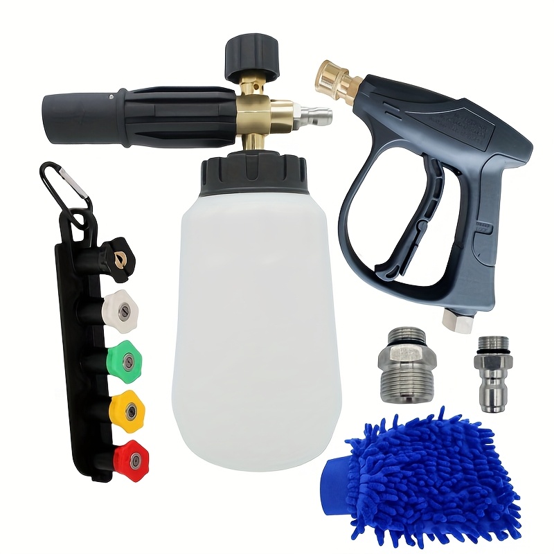 High-pressure Pa Foam Sprayer Set For Home Use, Including Sprayer And Universal Spray Nozzle. Car Wash Foam Sprayer With 3/8" M22-14 Interface