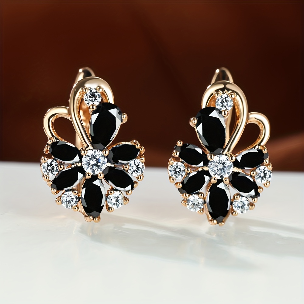 1 Pair Cut Purple Petal Flower Earrings Floral On Earrings Dangle Earrings