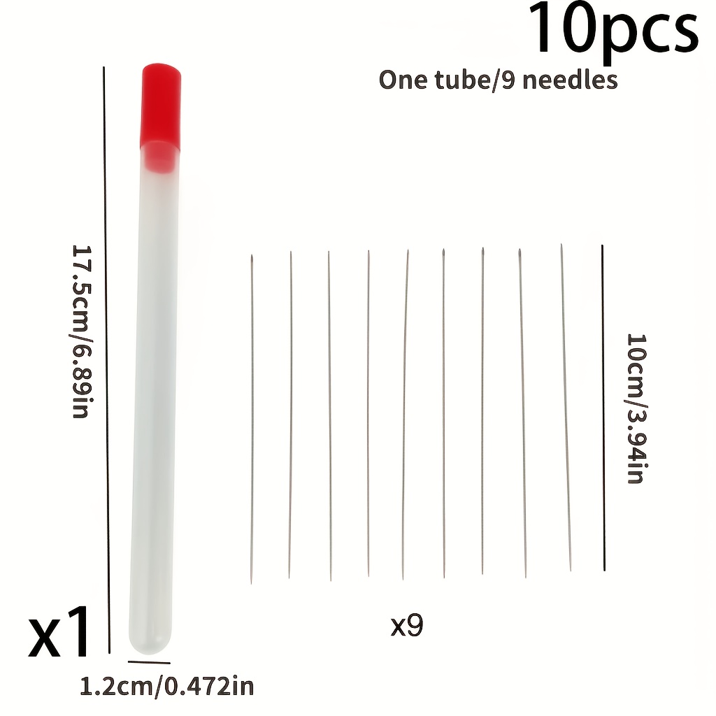 TEMU 9 aiguilles à perles ultra-fines avec perles colorées, outils de fabrication de bijoux en métal pour loisirs créatifs, idéales pour de et les