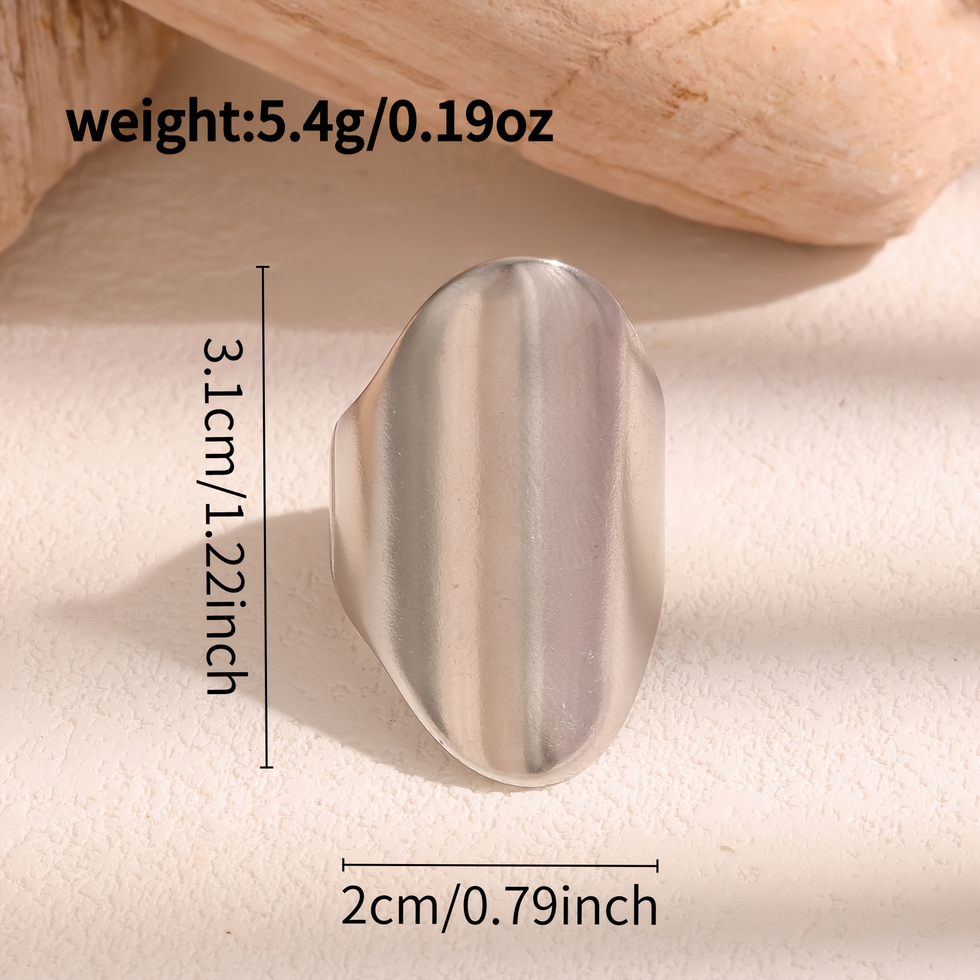 Fashionable Stainless Steel Arc-Shaped Open Ring for Teenagers