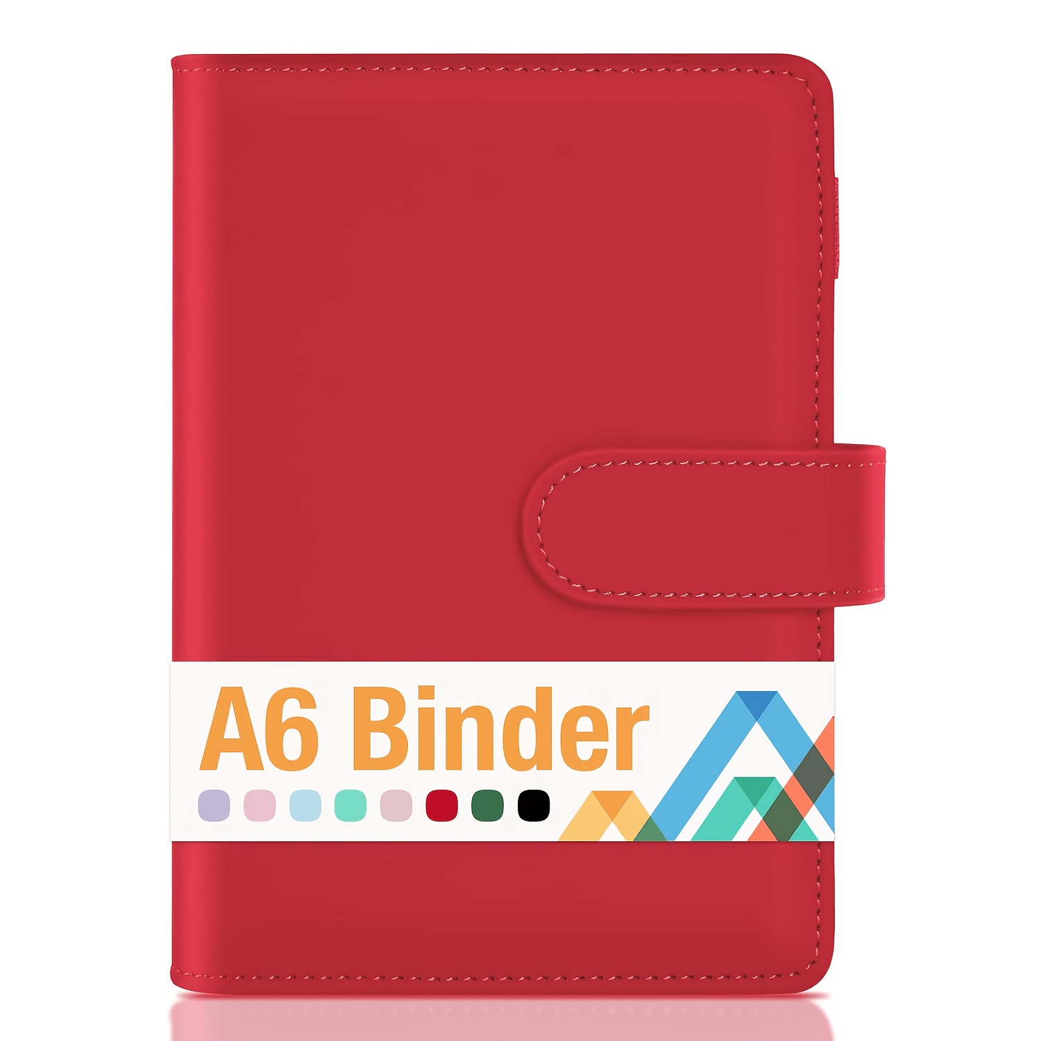 TEMU A6 Binder 6-Ring, Navulbare Losbladige Notitieboek Binder Cover Imitatieleer Budget Planner Beschermer Cover met Penhouder Magnetische Sluiting