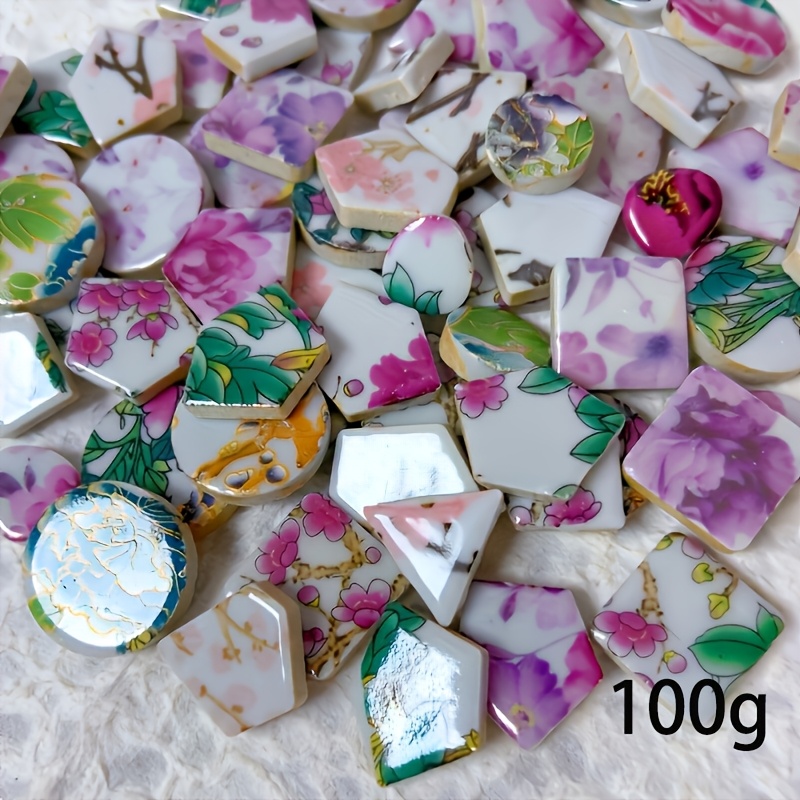 TEMU 100/600G Pièces de mosaïque de couleurs mélangées et colorées. Matériau en verre thermofusible adapté aux de mosaïque, utilisé pour la