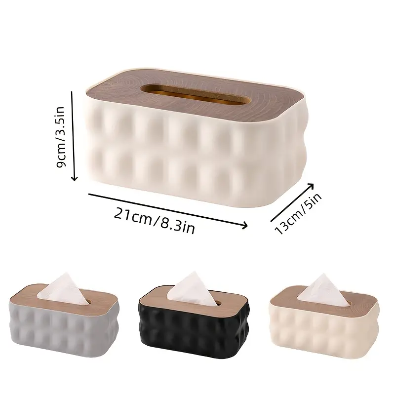 modern white acrylic tissue box with spring loaded lid like cover portable tissue dispenser for bathroom office home minimalist square plastic touch operation cordless tissue organization tissue holder bathroom tissue holder for table Product details 2