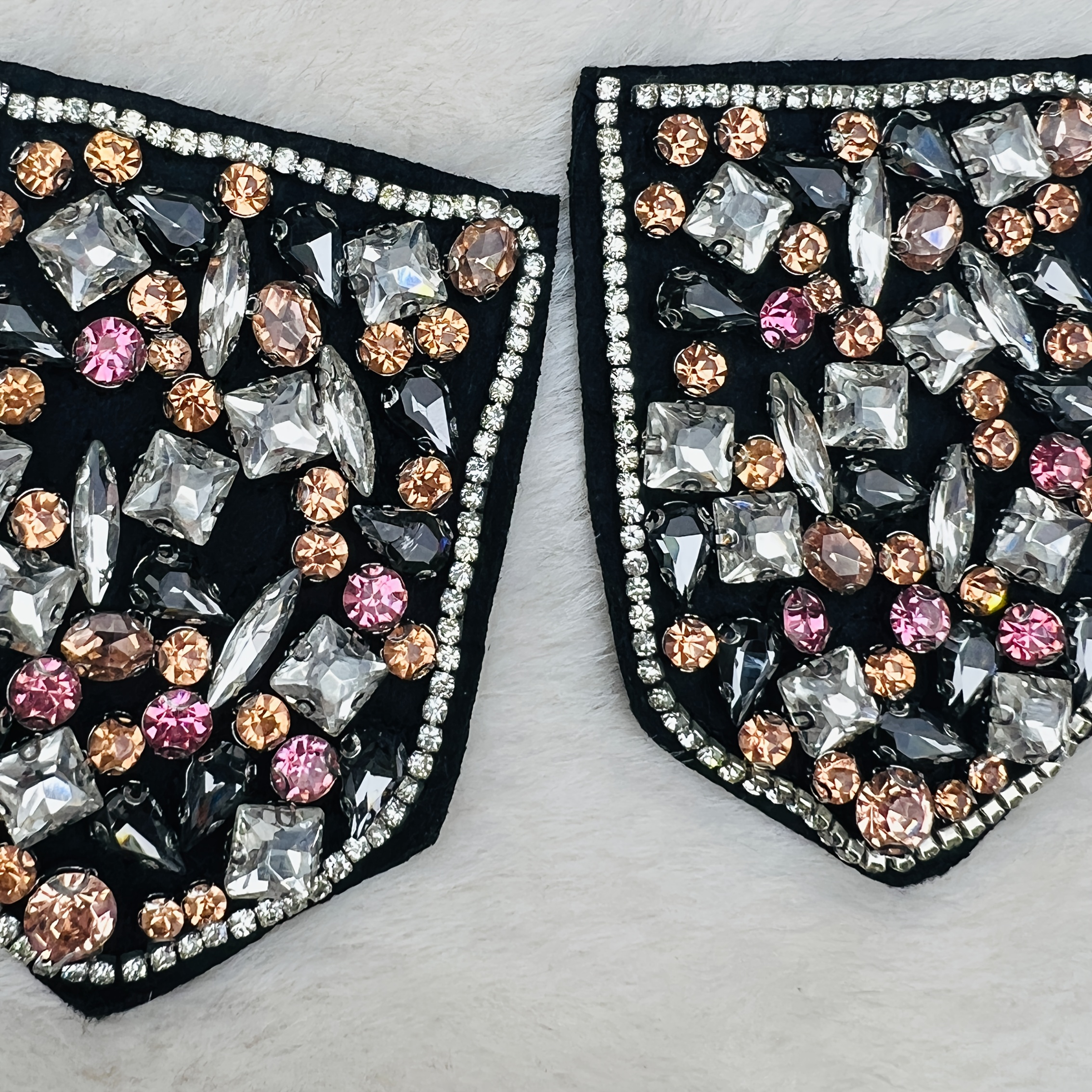 Glass Diamond Shield-Shaped Patch for Embellishments