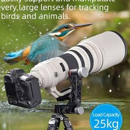 konsolenkopf vollständig ausgehöhlt ultraleicht tragbares fotografiebildaufnahme-vogel-teleobjektivhalterung 720-grad-panorama professionelle slr-kamera teleobjektiv vogelbeobachtungsarm