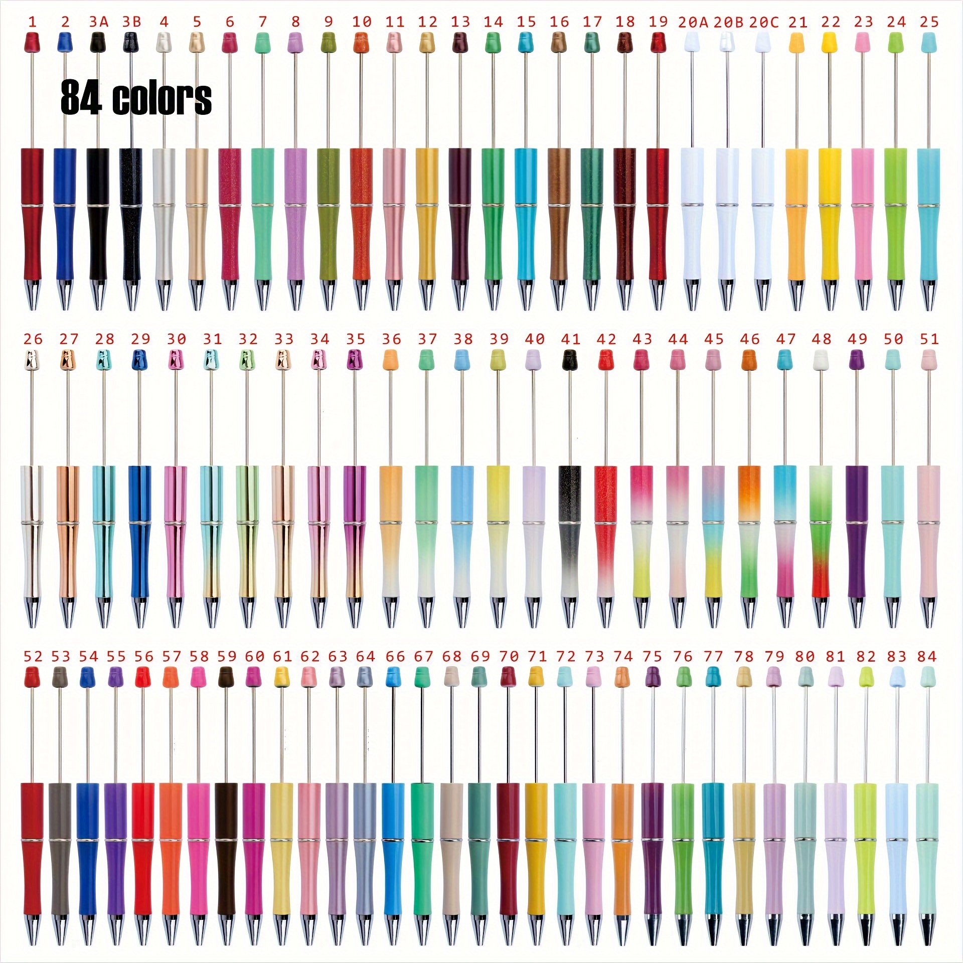 

Lot De 20 Stylos À Perles En Plastique Assortis Avec Encre Noire Pour La Fabrication De Cadeaux DIY, Pour Le Bureau, L'école, Les Enseignants, Les Mariages Et Les Diplômes.