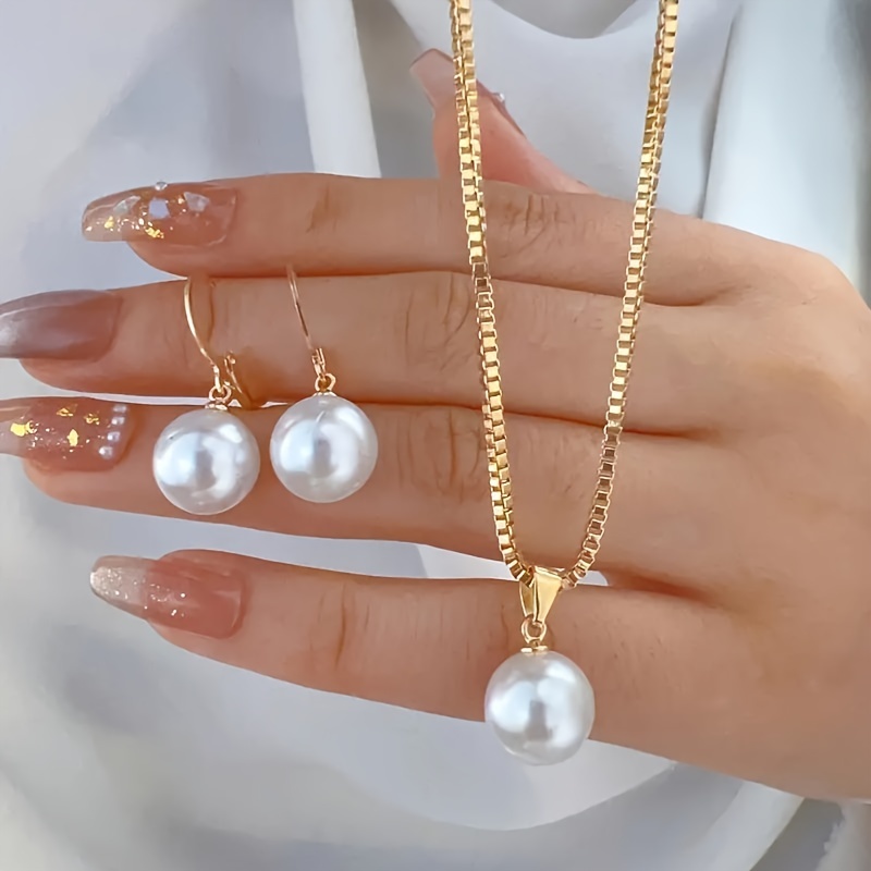 TEMU Juego de joyas elegante para mujer: combinación única de collar con colgante y aretes, para uso casual y citas nocturnas, ideal para ella
