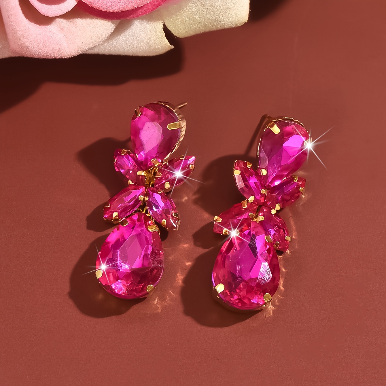 Women's Blingbling Rhinestone Multi-Layered Drop Dangle Earrings