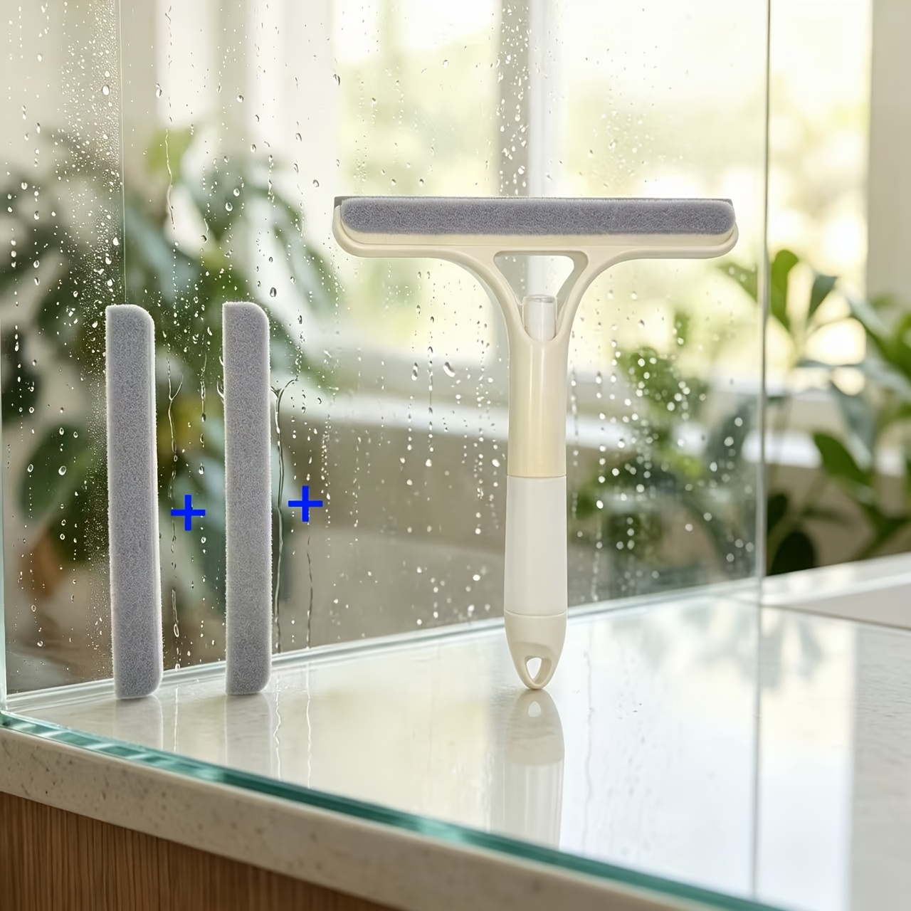 TEMU Multifunctional Kitchen Cleaning Tool, With Spray Bottle-double-sided Scraper And Brush, Can Easily Clean Mirrors, Windows And Durable Pc