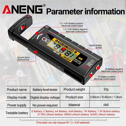 tester 9v 1 5v button lcd battery indicator gauge checker household analyzer meter tools shipment does not batteries