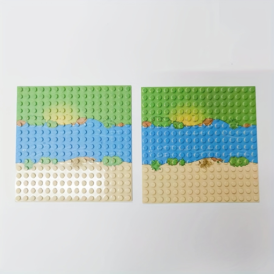 2pcs Set Of Moc Accessories Small Particle Building Block Base Plates, Forest Scene Assembly Building Block Base Plate, Flower And Plate, Home Decoration Board, Creative Building Block Wall