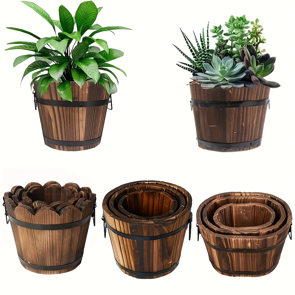 3 stck vintage holzfass wanddeko pflanzentopf - Temu Germany