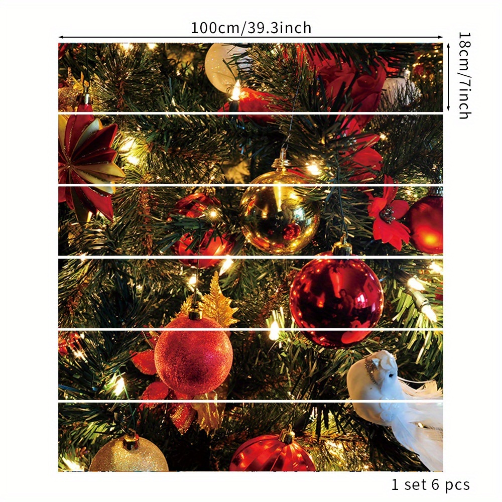 TEMU 1 Ensemble d'Autocollants pour Escaliers, Autocollants Muraux, Autocollants Décoratifs en PVC Imperméable et Amovible pour Noël, Motif de Boules