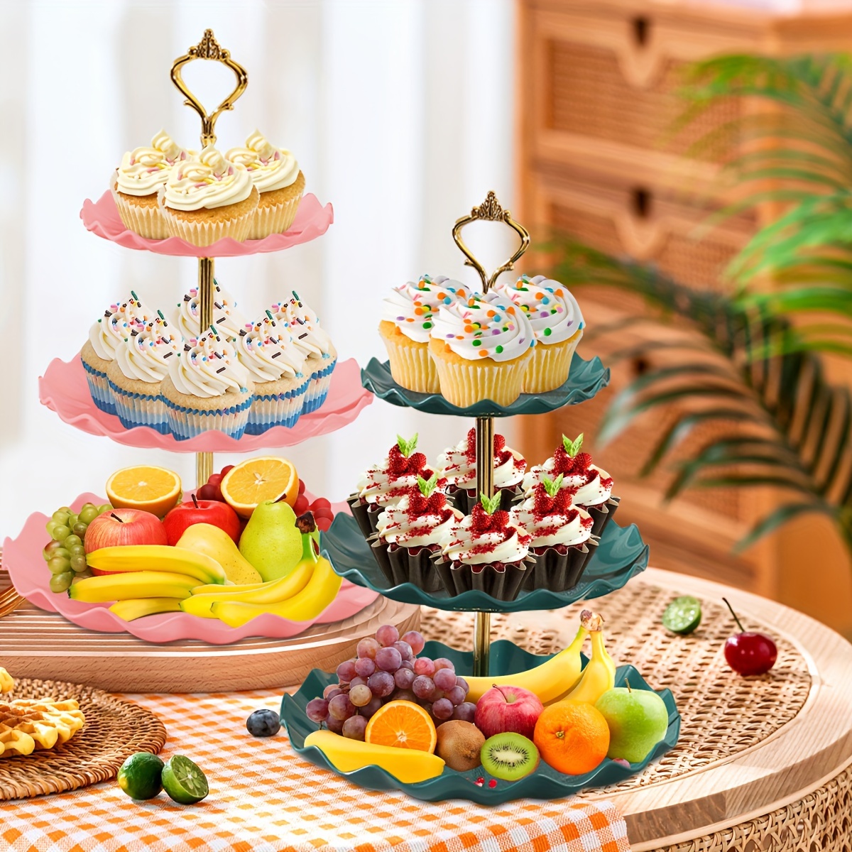 Alzate rotonde per torte, porta dessert per matrimoni, alzata per torte di compleanno, espositore per dessert, decorazione da tavolo per cupcake