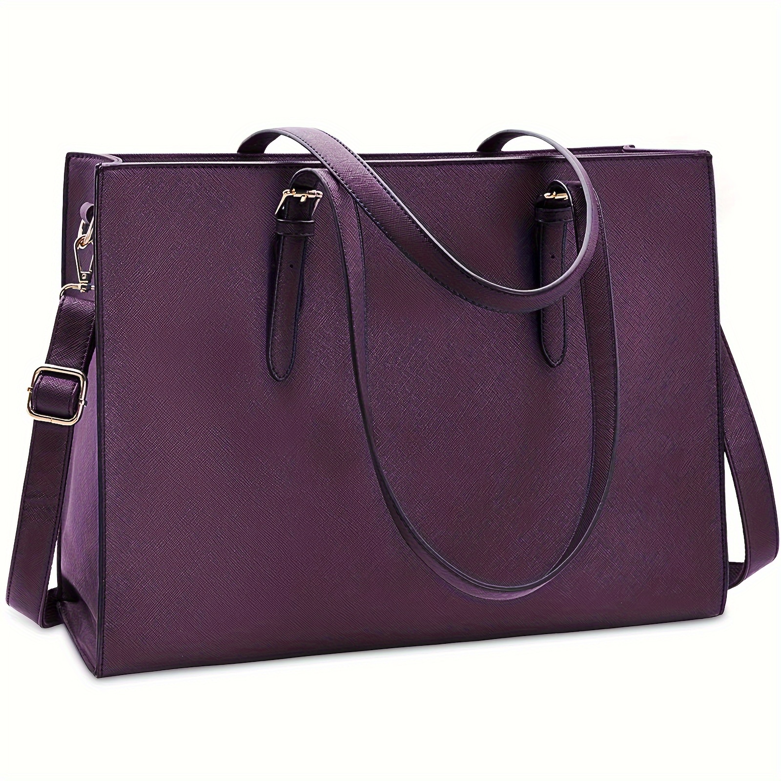 

Nubily Laptop Bag For Women Waterproof Lightweight 15.6 Inch Computer Tote Bag Business Office Briefcase Large Capacity Handbag Shoulder Bag Professional Office Work Bag Dark Purple