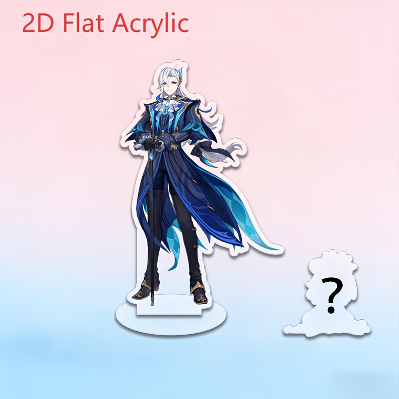 TEMU 2d Flat - 1 2d Anime Acrylic Desktop Model, With 1 Random Keychain, Desktop Decoration, Durable Acrylic Material, Very Suitable For Collectibles
