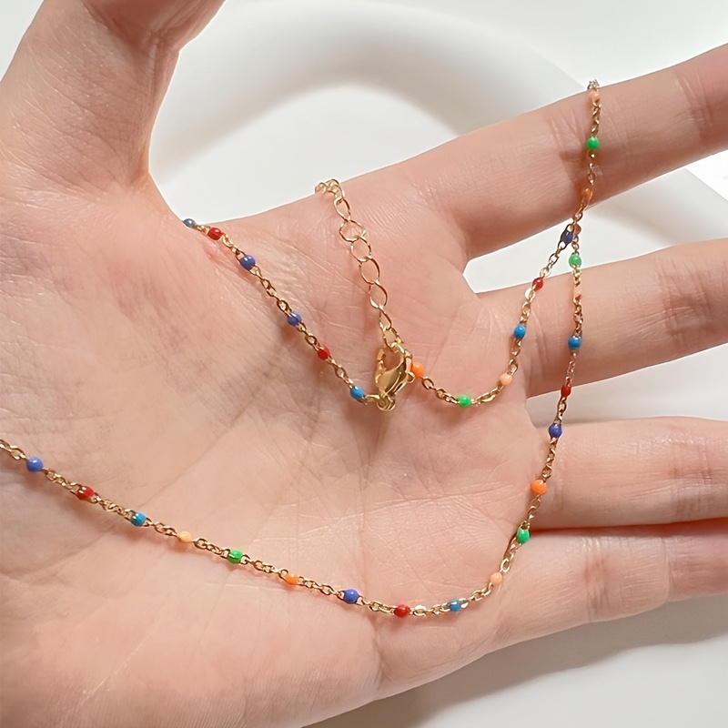 2pc Colorful Beaded Necklace and Bracelet Set