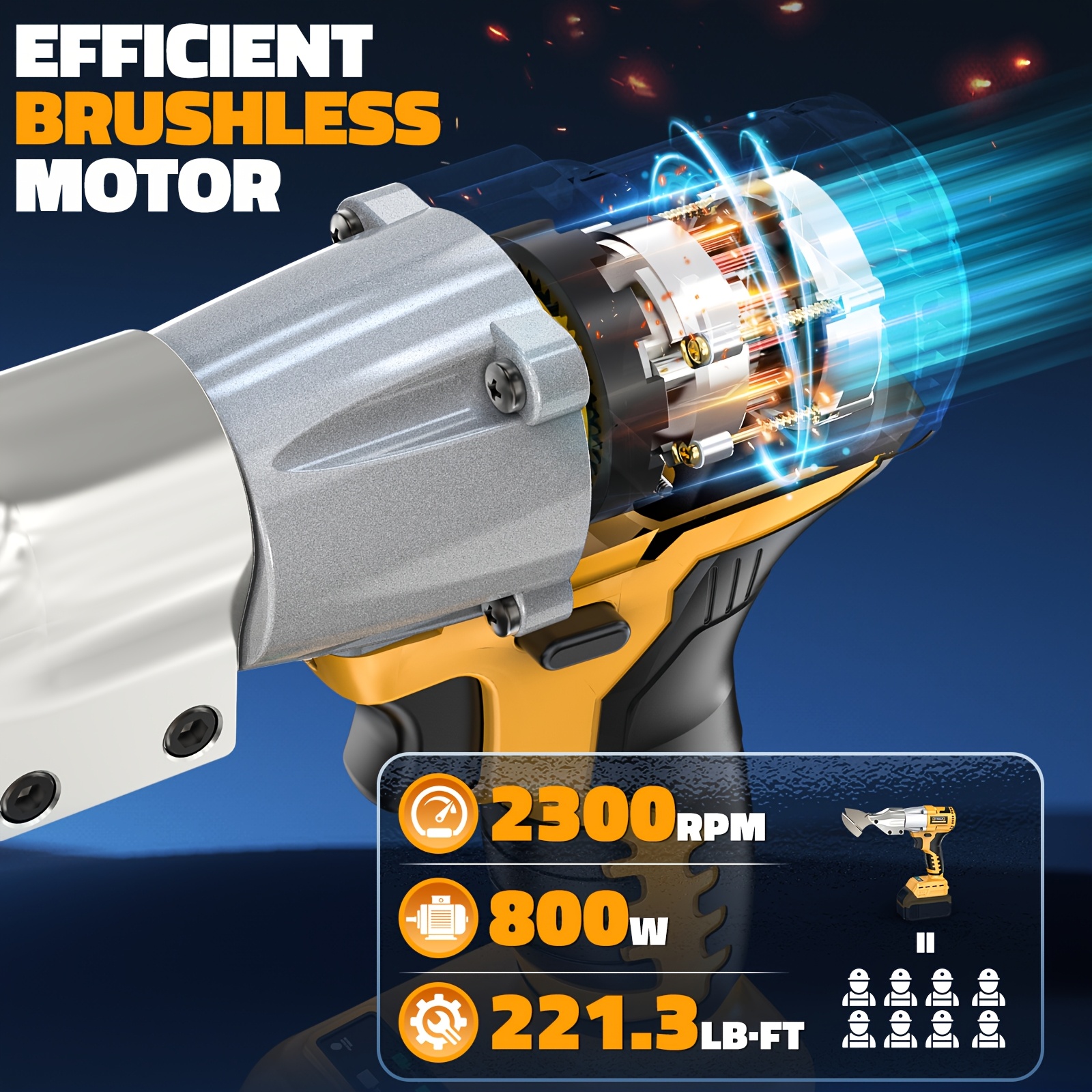 for dewalt compatible cordless metal shears 20  14ga heavy duty steel cutter with 360 pivoting head 400nm torque usb powered battery not included for cutting stainless   carpet leather cardboard   for   Product details 2