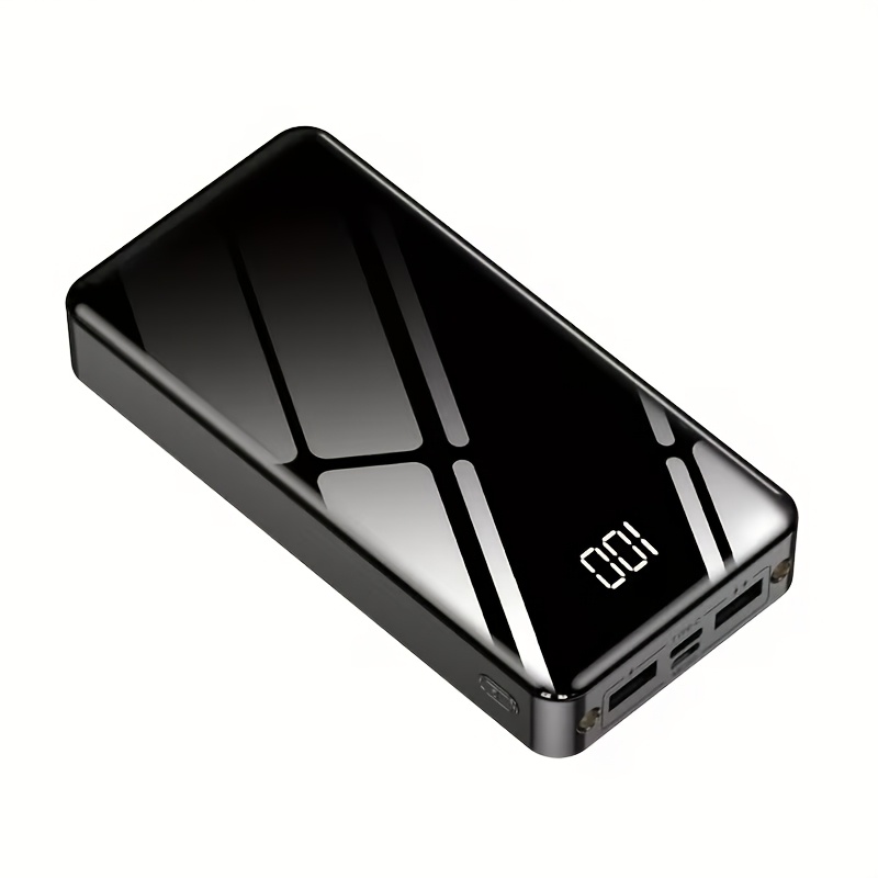 TEMU 50000mah Large Capacity Power Bank, Led Digital Display, Lighting Function, Multiple Ports(type-c, Micro, Usb), Portable Emergency Charger,
