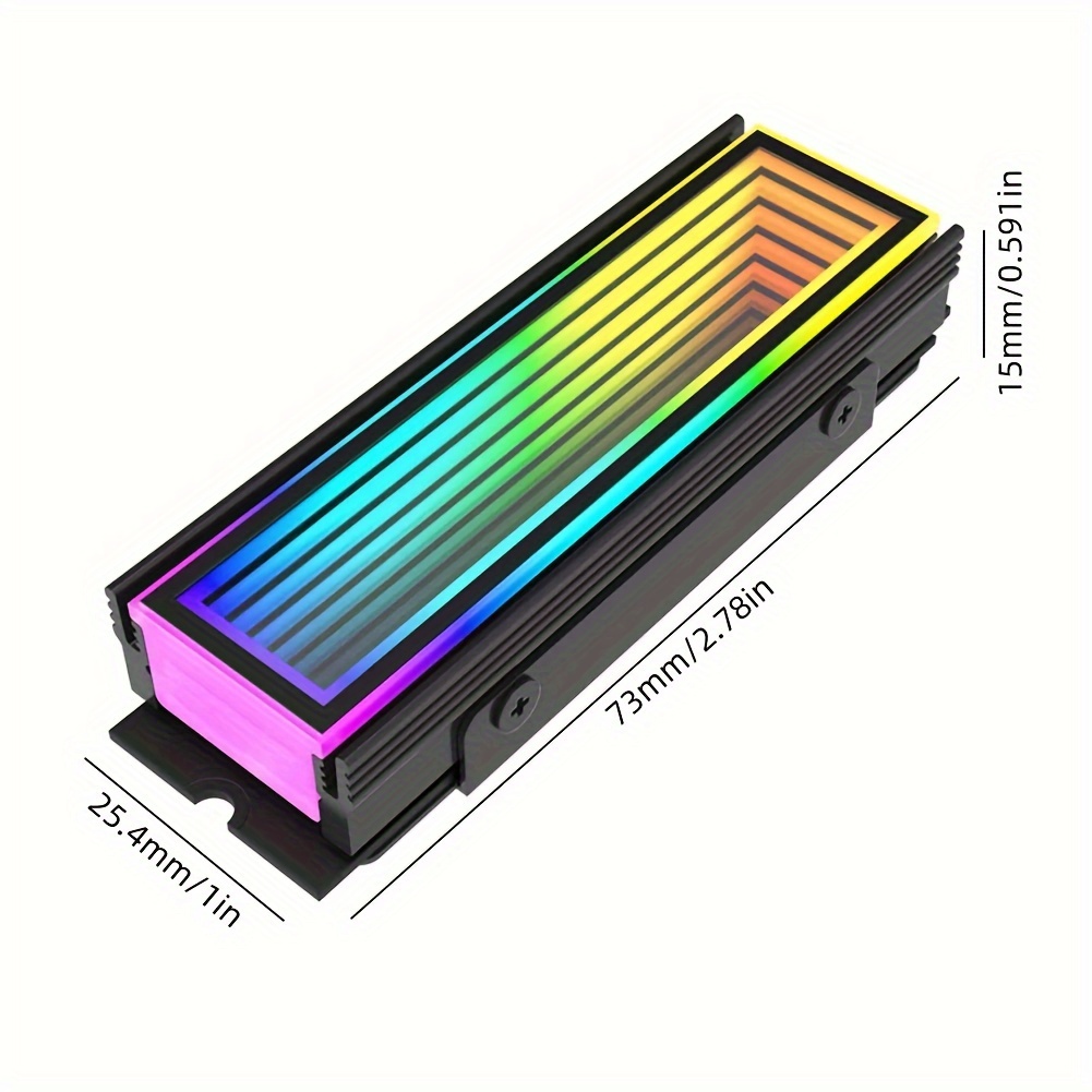 argb aura sync m 2   cooling vest aluminum heatsink for 2280 solid state drives rgb lighting   heat dissipation   for pc builds details 11