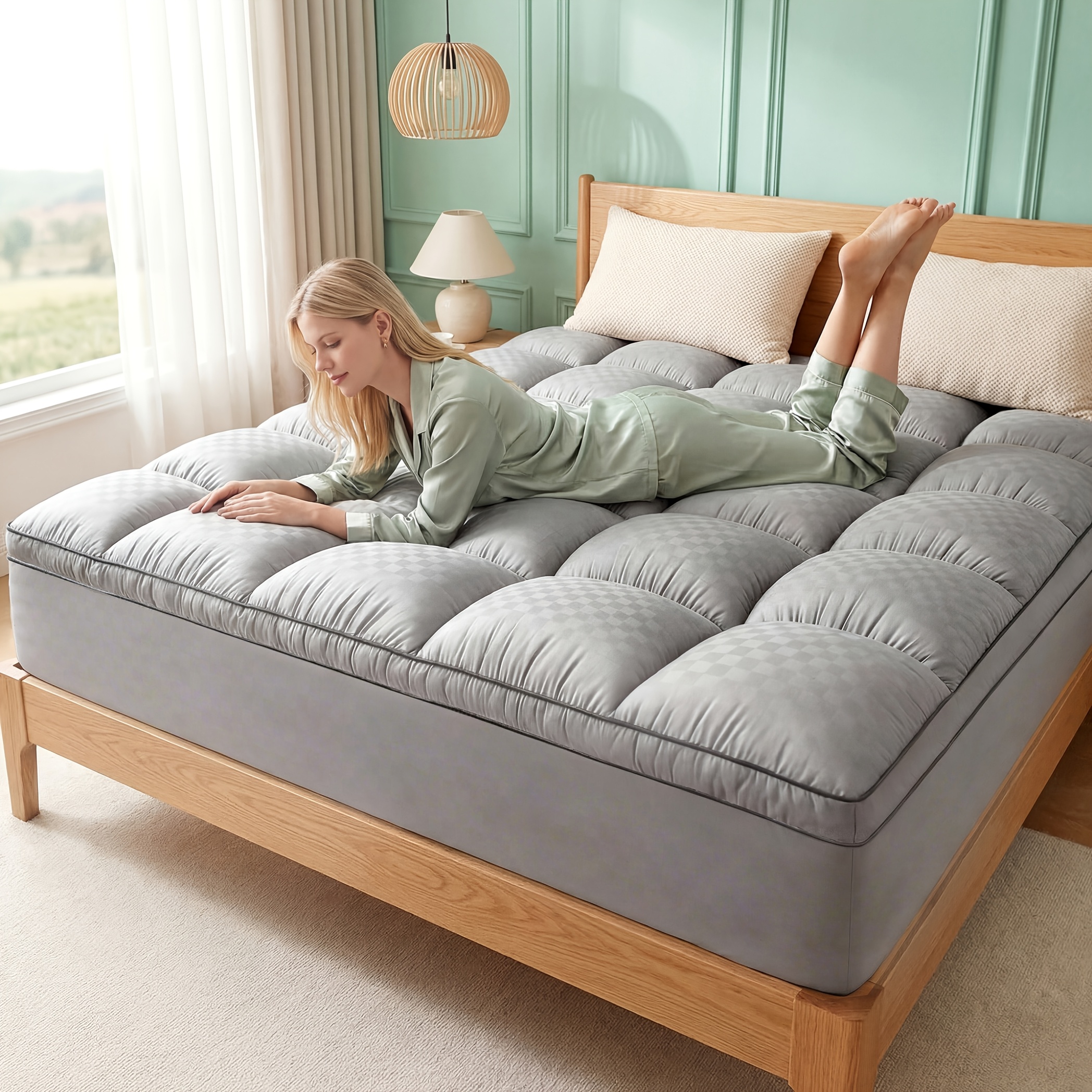 TEMU Single Deep Pocket Mattress Protector, From Y Skin-friendly Fabric. Warm In Winter And Cool In Summer For . Machine Washable, Shrink-proof And