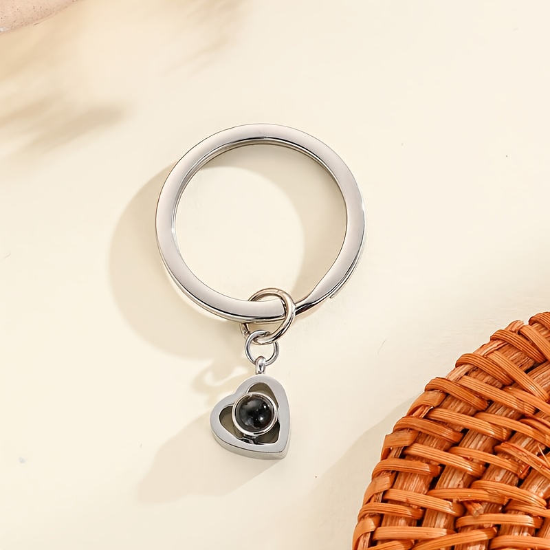 Image of Custom Photo Keychain Personalized Heart Photo Projection Keychain Suitable For Men And Women Custom Projection Keychain Memorial Gift