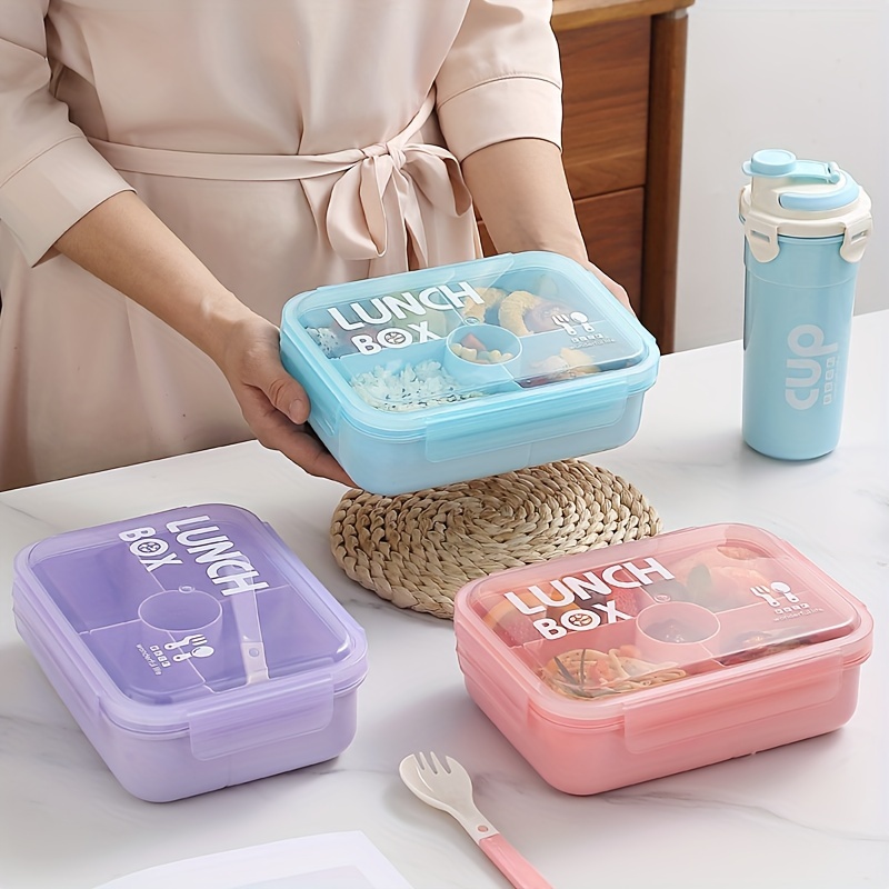 

1pc Student Divided Lunch Box, Lunch Box, Office Worker Microwaveable Heating Bento Box With Tableware, For Picnic, Camping, Home Kitchen Supplies