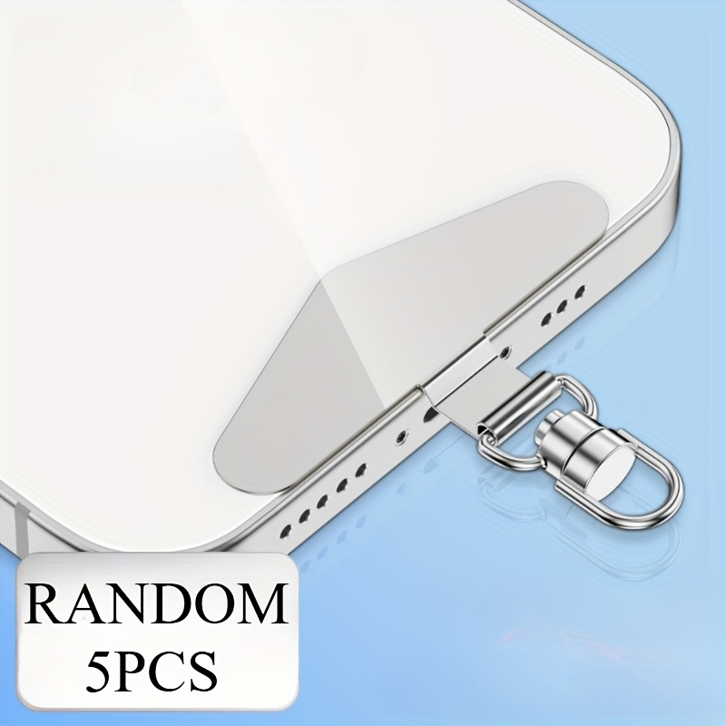 E-shop 5 360° drehbare Edelstahl-Handy-Band-Etiketten, Metall-Aufnäher-Dichtungen, langlebige Sicherheitsverbinder für Handy-Bänder Armbänder,