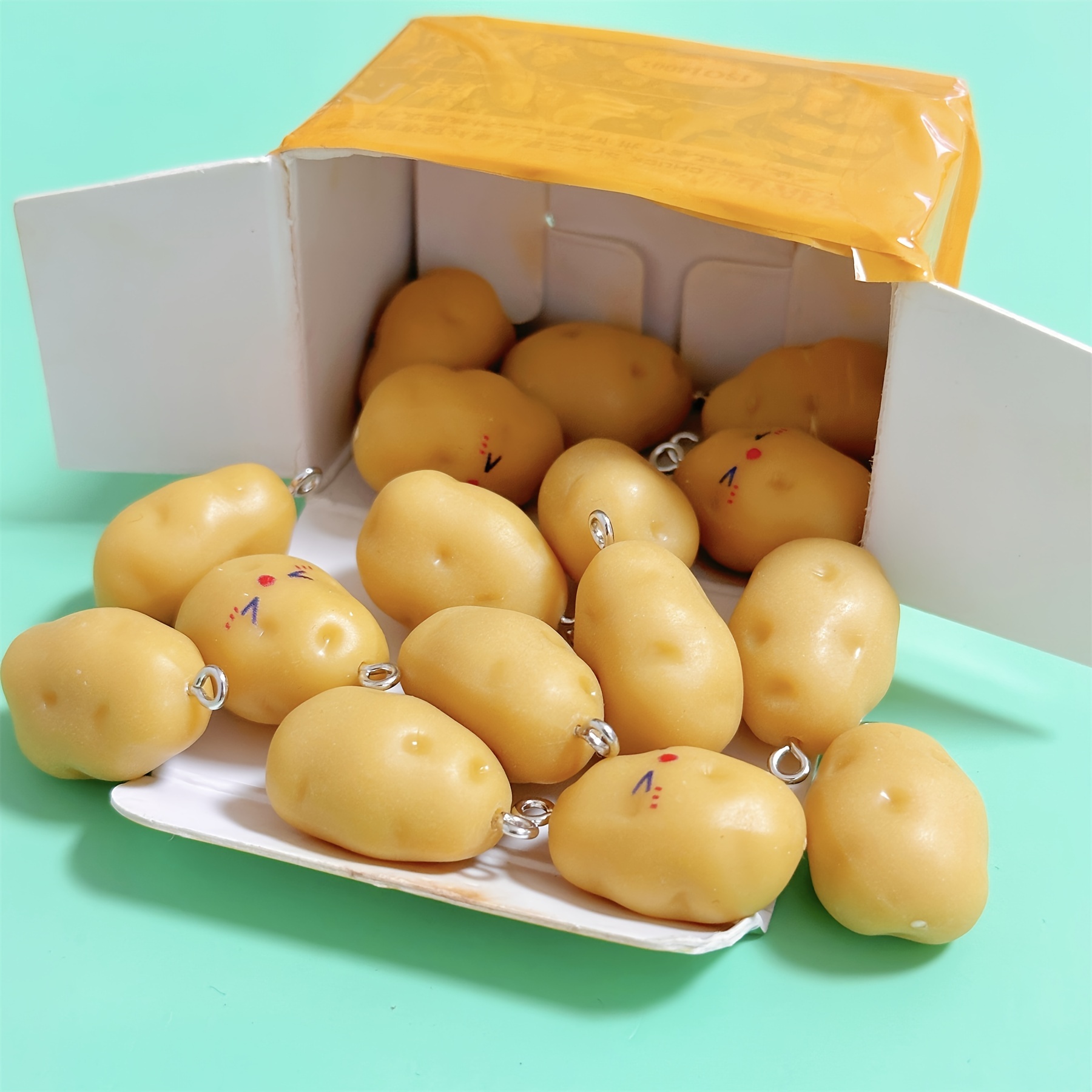 

10pcs Set Of 3d Miniature Potato Charms - Resin Pendants For , Earrings, Necklaces, Bracelets, Keychains & Bag Accessories